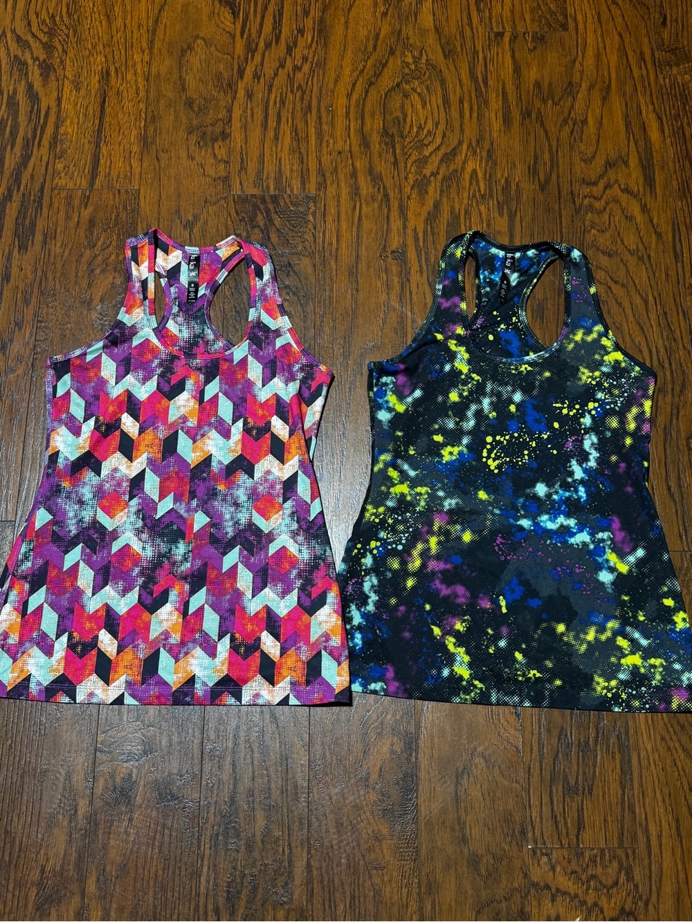 Lukka Womens Geometric Multicolored Athletic Racerback Tank Top Lot of 2 Small